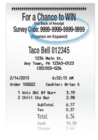 Taco bell code entry deals